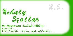 mihaly szollar business card